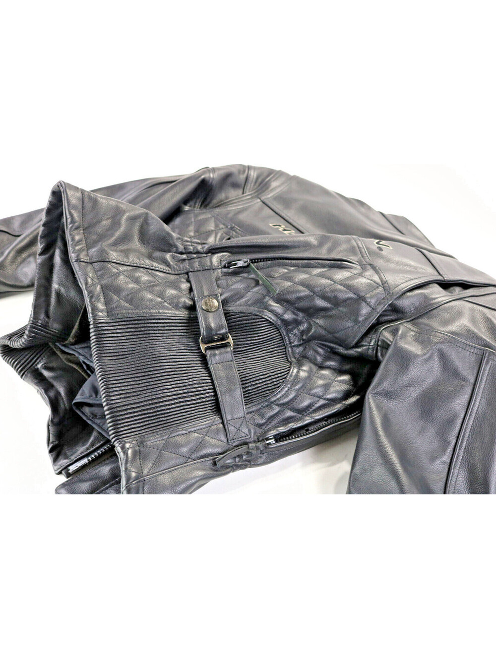 harley davidson Competition jacket S black leather armor liner vents zip bar vtg